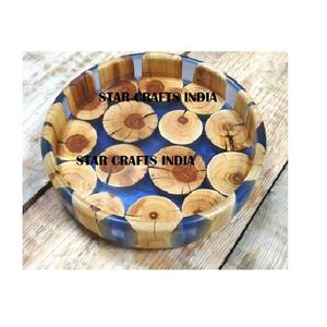 Haute qualité tendance résine époxy bois d'acacia et résine saladier hôtel cuisine vaisselle bol en bois maison et cuisine - Product Image 1