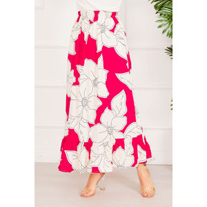 Floral Patterned Chiffon <b>Skirt</b> Natural Waistline Digital Print Breathable Short Length for Formal European for Spring Winter - Product Image 2