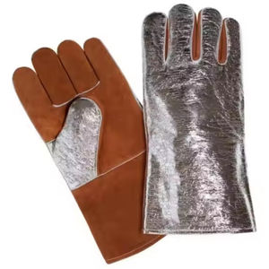 ถุงมืองานเชื่อมหนังแยกอะลูมิเนียมกันไฟ-หนังวัวพรีเมี่ยมทนความร้อนสูงสำหรับงานป้องกันมี OEM/ODM - Product Image 3