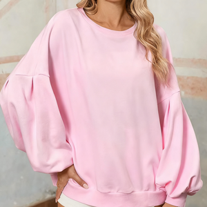 Sweat-shirt à capuche pour femme en polyester/coton tissé de haute qualité, personnalisé, luxueux, rose, avec broderie sur le devant - Product Image 6