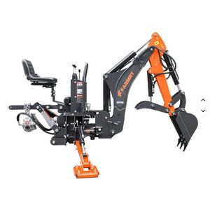 Retroexcavadora para tractor con brazo curvo, cucharón de 12 pulgadas, garra hidráulica con pulgar, bomba de engranajes autónoma y depósito hidráulico para motor, 3 años de garantía - Product Image 3