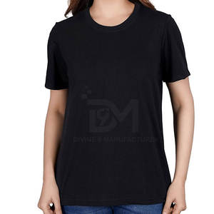Pakistán fabrica camisetas de mujer de color sólido logotipo impreso personalizado ropa informal camisetas de mujer - Product Image 1