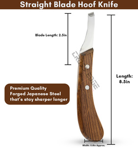 Outil maréchal-ferrant de qualité supérieure couteau à sabot D lame droite coupe lisse bord aiguisé manche en bois poignée antidérapante pour couper le sabot - Product Image 3