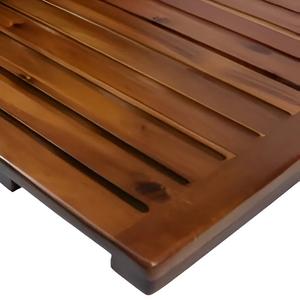 Tapis de bain carré en bois massif d'acacia OEM Tapis de douche antidérapant de luxe Hôtels Salles de bains Baignoires Douches Spas Utilisation extérieure et intérieure - Product Image 4