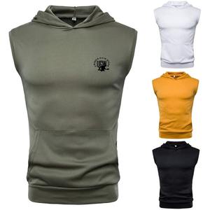 Sudadera sin Mangas Personalizable para Hombre, Tela de Felpa, Poliéster/Algodón, Antipilling, Secado Rápido, Ropa Deportiva de Verano para Gimnasio, Corte Regular - Product Image 6