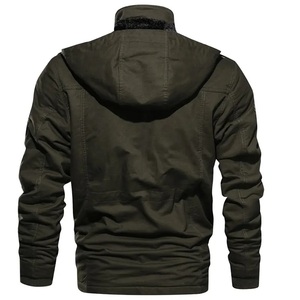 Chaqueta Bomber con cremallera para hombre, abrigos cálidos de lana para invierno para hombre, chaquetas de calle informales, ropa para hombre, sudaderas con capucha para hombre, algodón 100% - Product Image 2