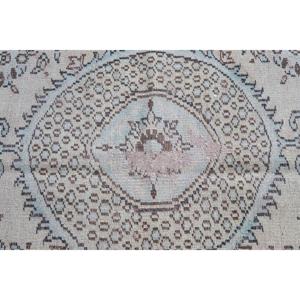 5.2x8.4 ft Vintage Rug, Turkish Rug, <b>Brown</b> Floral <b>Wool</b> Rug - Product Image 5