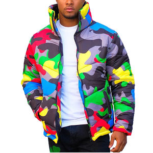 10% de descuento en chaquetas estampadas de colores del arco iris para hombres, gran oferta, última llegada, Parka Softshell de camuflaje con estilo de invierno, chaquetas acolchadas - Product Image 1