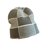 Gorro de Invierno Corto Gris Unisex, 100% Acrílico, Jacquard Común, Impresión Digital, Logotipo Personalizado, Viajes, Casual, Esquí al Aire Libre