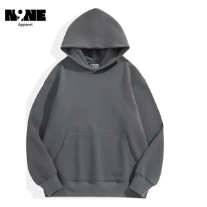 Sweats à capuche unisexe avec logo personnalisé Sweat à capuche homme hiver épais poids lourd surdimensionné sans ficelle brodé grande taille - Product Image 5