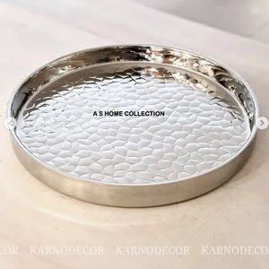 Placa de Metal de alta calidad de forma redonda para mesa de Hotel, vajilla decorativa, fiestas de boda, Grado Alimenticio - Product Image 3