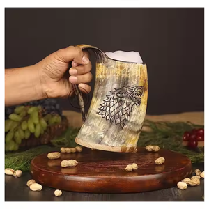 Tasses à boire doués fabriqués à partir de corne de Viking pur design exclusif premium tasses à corne à boire offrent à la fois la tradition et le style. - Product Image 4