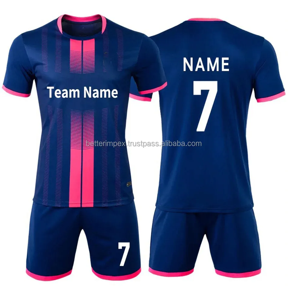 2023 yeni düz futbol kulübü formaları kitleri özel süblimasyon baskılı erkekler futbol üniformaları takım futbol kıyafetleri Set