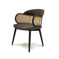 Chaise en rotin en bois de luxe tapisserie d'ameublement salon chaise de salle à manger meubles chaise d'intérieur extérieure pour la maison hôtel restaurant