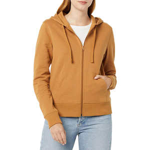Sudaderas con cremallera para mujer aceptadas por OEM, sudadera hecha de algodón para mujer, sudaderas con cremallera de color sólido, sudaderas con cremallera completa para mujer - Product Image 1