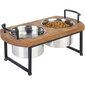 Bols pour chiens en bois de taille personnalisée de haute qualité Style mignon marron arrondi meilleurs bols pour animaux de compagnie mangeoires - Product Image 1