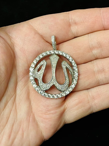 925 argent Sterling blanc Moissanite diamant Hip Hop personnalisé nom Art JG pendentif collier pour mariage des enfants - Product Image 3