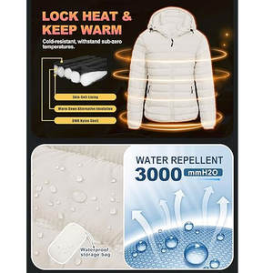 Women Lightweight Packable Puffer Jacket Quilted Insulated Warm Winter <b>Coat</b> with Full-Zip and Hooded Design <b>Travel</b>-Friendly - Product Image 4