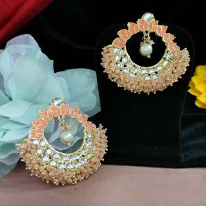 Elegante sofisticación pequeños pendientes de tuerca para mujeres y niñas radiante Kundan perla brillante perlas brillantes accesorio de moda - Product Image 6