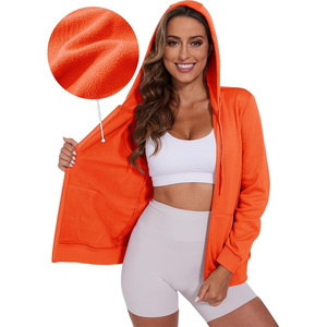 Sudadera con capucha OEM de ajuste personalizado para mujer con cremallera Impresión de logotipo de tela transpirable y fabricación de ropa de etiqueta privada - Product Image 4