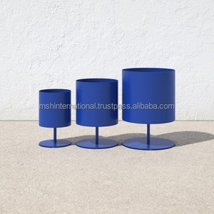 Vente en gros pot de plantes succulentes en céramique cylindrique simplement d'intérieur avec support en métal doré, pot de fleurs en céramique pour cactus - Product Image 5