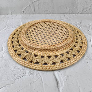 Rotin fait à la main en vrac quantité chargeur assiettes décoration de table à manger en gros naturel plaques chargeurs ensemble - Product Image 5