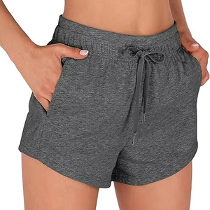 Short en lin pour femmes, respirant, léger, pour l'été Short de sport pour femmes, élastique, taille haute, coupe d'entraînement - Product Image 1