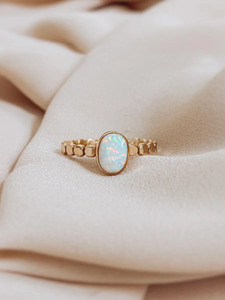 Solid 925 Sterling <b>Silver</b> <b>Band</b> Russian Opal Brilliant Cut Bezel Setting Trendy Unisex <b>Wedding</b> Party Jewelry Gold Plated Fine - Product Image 2