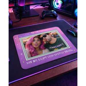 Tapis de souris personnalisé 19x23 cm avec image et citation sur mesure, imprimé, imperméable, style carré, accessoire informatique chauffant - Product Image 1