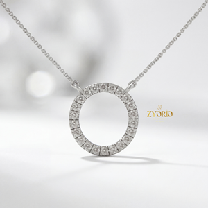 Collar con Colgante de Diamante Cultivado en Laboratorio, Forma Circular, Plata de Ley 925, Chapado en Oro, Collar Circular Minimalista para Mujer, Regalo - Product Image 6