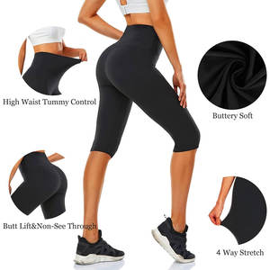 Mallas Capri de Yoga hechas a medida para mujer, pantalones de entrenamiento elásticos transpirables suaves de cintura alta para gimnasio - Product Image 5
