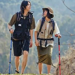 Bâtons de trekking pliants polyvalents Bâtons de randonnée en bois légers pour le camping et l'auto-défense Équipement d'aventure en plein air - Product Image 3