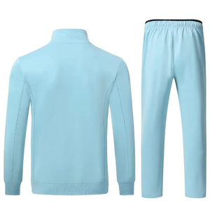 Conjunto de sudadera transpirable a prueba de viento para hombre de dos piezas informal con estampado personalizado con chaqueta cortavientos y cremallera - Product Image 3