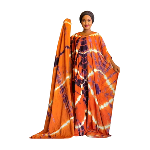 Robe longue tie-dye pour femme, style bohème ample, ourlet asymétrique, manches courtes, imprimé animal, tissée, respirante, décontractée - Product Image 4