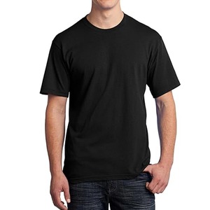 Camiseta de manga corta con cuello redondo y logotipo personalizado para hombre, Camiseta básica de algodón lisa y ajustada, camisetas de etiqueta privada de Color sólido - Product Image 4