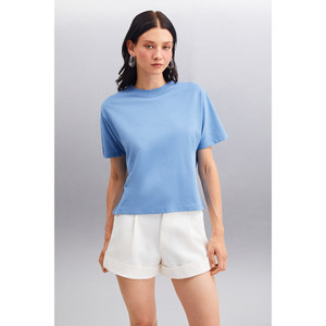 GRIMELANGE Lottie Camiseta Básica de Manga Corta para Mujer, 100% Algodón Orgánico, Corte Regular, Cuello Redondo - Product Image 5
