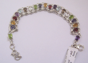 Bracelet en pierres précieuses naturelles multiples Shah Gems pour femmes, argent sterling 925, bracelet en perles de style bohème, excellente idée de cadeau - Product Image 1