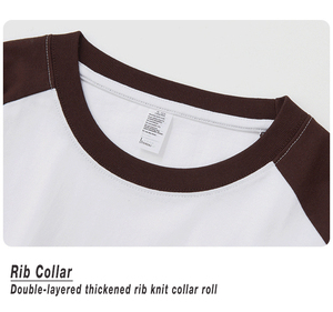 STREETLAB Custom Raglan Long Sleeve T-Shirt 250G Cotton <b>White</b> Black Unisex Streetwear Loose Fit Men's Blank Design - Product Image 3