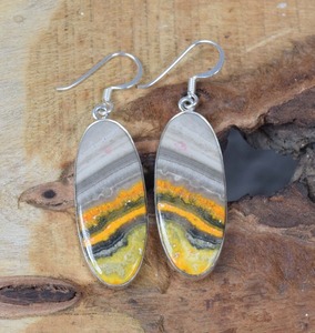 Bumble Bee Jasper Gemstone Best Design for Women 925 Solid <b>Sterling</b> <b>Silver</b> <b>Dangle</b> <b>Earrings</b> Part of Fine Jewelry Collection - Product Image 4