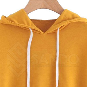 เสื้อฮู้ดครอปโอเวอร์ไซส์คุณภาพพรีเมียมสำหรับผู้หญิง ผ้าฝ้าย 100% สวมใส่สบายสำหรับฤดูหนาว มีโลโก้ด้านหน้า ระบายอากาศได้ดี แห้งเร็ว - Product Image 3