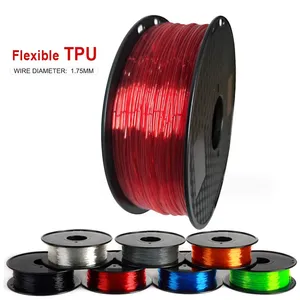 Elastis fleksibel TPU 3D Printer filamen 1.75mm bahan karet Roll Flex 500g 250g merah hitam biru filamen untuk 3D pencetakan