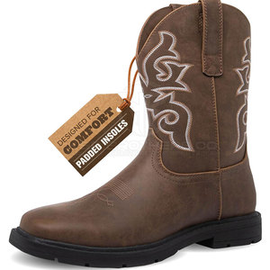 Botas Vaqueras Duraderas para Hombre, Cuero Genuino, Estilo Occidental Clásico, Calzado de Montar, Botas Vaqueras Occidentales de Moda - Product Image 6