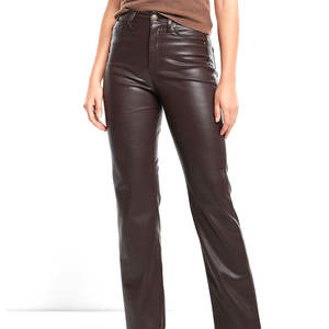 กางเกงหนังลำลองผู้หญิงเทรนด์ปี 2026 เอวกลาง ทรงตรง ระบายอากาศ กันลม เป็นมิตรกับสิ่งแวดล้อม ผลิตตามสั่ง ความยาวเต็มตัว - Product Image 1