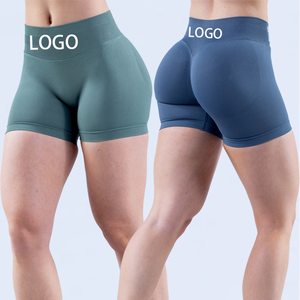 กางเกงขาสั้นออกกำลังกายเอวต่ำสำหรับผู้หญิง ผ้าสแปนเด็กซ์ ลายพิมพ์ กางเกงโยคะรัดรูปยกกระชับสะโพก - Product Image 4