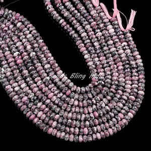 Perles en pierre naturelle de rhodochrosite rose lisse Rondelle pierre précieuse créative accessoire de perles semi-précieuses bijoux délicats - Product Image 2