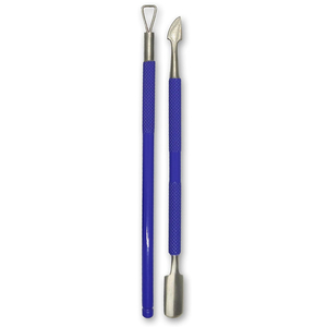 Empujador de cutículas de uñas de acero inoxidable de color púrpura para eliminar la piel muerta herramientas de eliminación de esmalte de uñas de alta calidad - Product Image 1