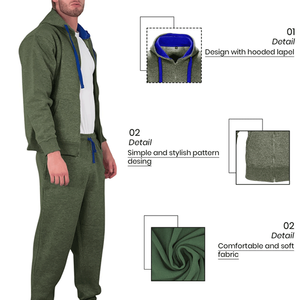 Chándal de invierno transpirable de corte regular con cremallera para hombre, nuevo diseño, de secado rápido, de talla grande, con patrón sólido - Product Image 4