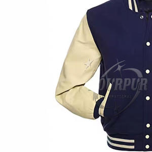 Vente en gros Veste Letterman Varsity légère pour adultes et jeunes personnalisée avec logo sur le devant col montant pour les hommes et les femmes - Product Image 4