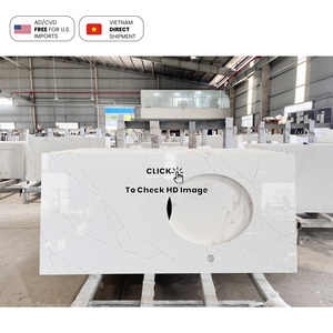 NV804 Serene Vibe Anti-Penetración Minimalista Ingeniería comercial Hotel Vanity Top Losa de piedra de cuarzo artificial - Product Image 3