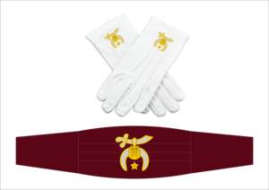 Shriner Fez-collar de cadena con funda, banda facial, paquete de guantes - Product Image 5
